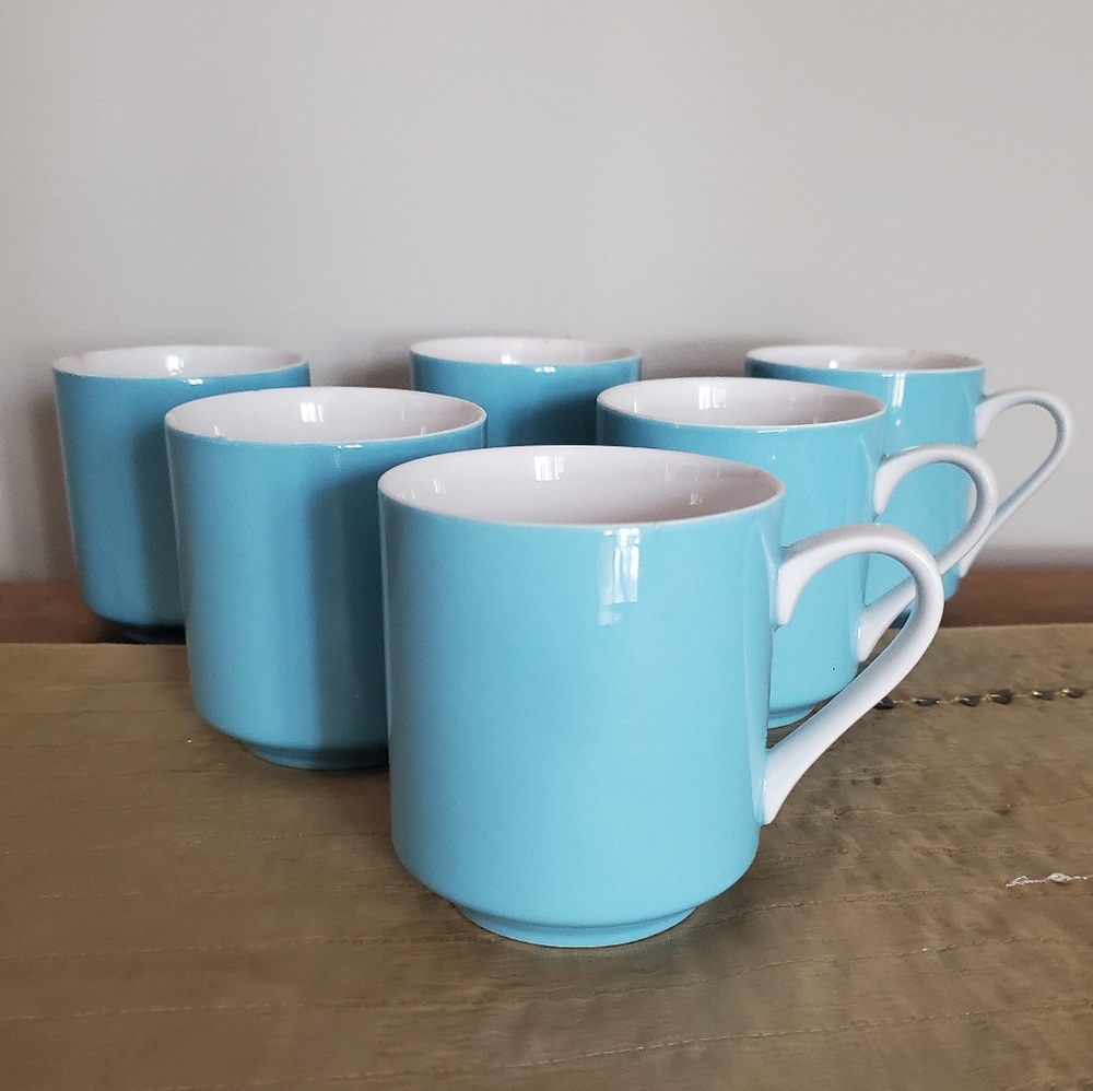 6 Vintage Mid Century Japanese Cera-Stone Mugs